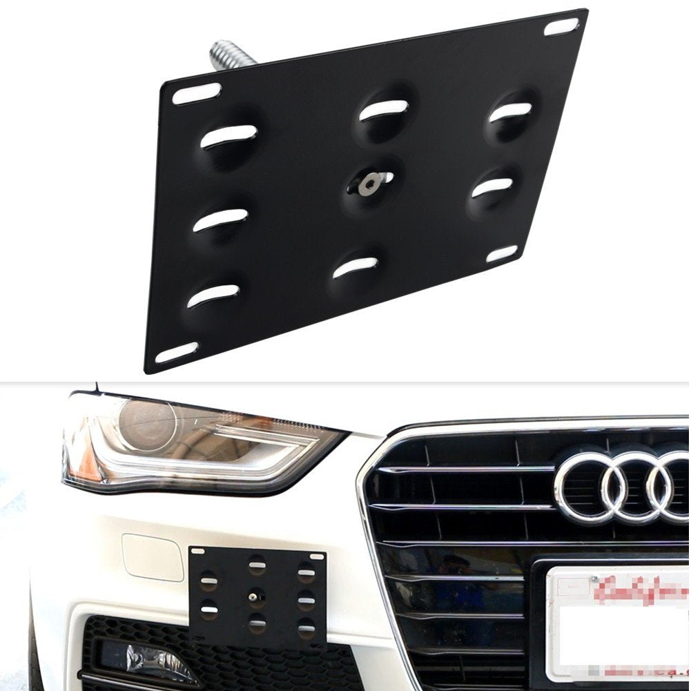 iJDMTOY-No-Drill-Front-Bumper-Tow-Hook-License-Plate-Mounting-Bracket-Adapter-Kit-for-Audi-A4-A5-A7- S4-S5-S7-RS5-RS7